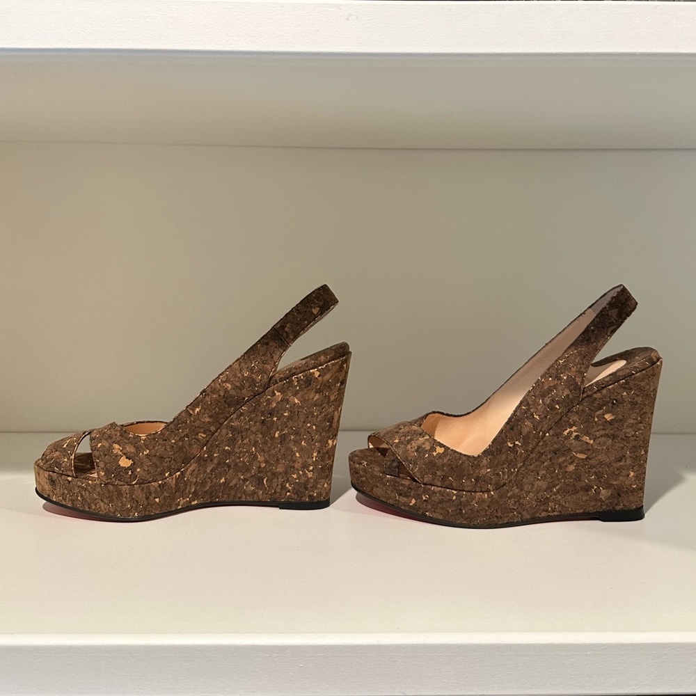 Christian Louboutin cork wedges size 39